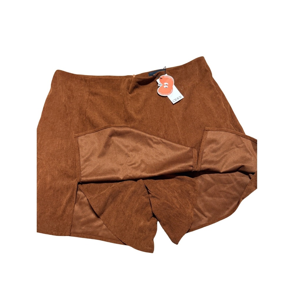 Cider Skort Womens 2XL Brown Corduroy Mini Skirt Shorts Retro Dark Academia NEW